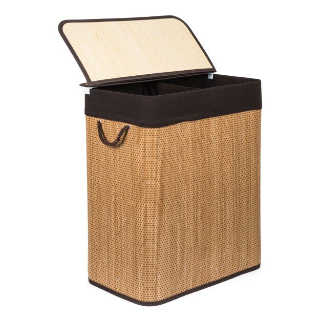 Skalbinių dėžė su pertvara G21 63555164, 105l, bambukinė 1