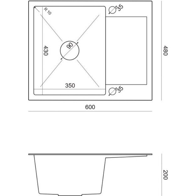 Virtuvės plautuvė su 1 dubenėlio sifonu + maišytuvas su lanksčiu plieniniu snapeliu Quadron LUKE 116 3