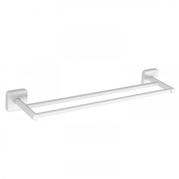 Dvigubas rankšluosčio laikiklis Kapitan QUATTRO 42 52 66, baltas matinis