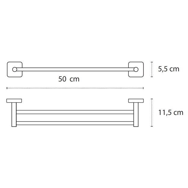 Dvigubas rankšluosčio laikiklis Kapitan QUATTRO 42 52 66, baltas matinis 1