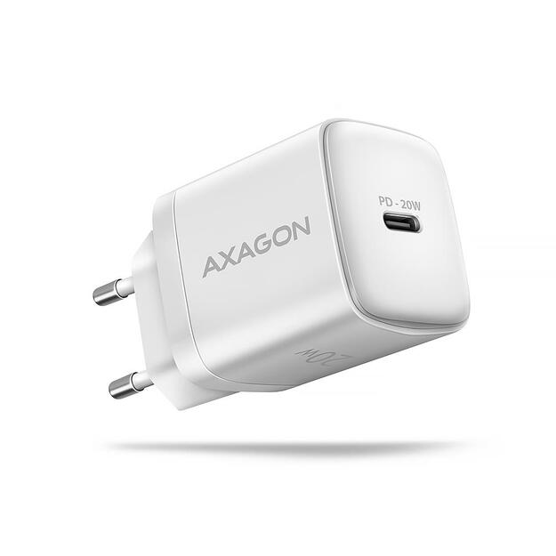MOBILE CHARGER WALL USB-C 20W/1PORT WHITE ACU-PD20W AXAGON