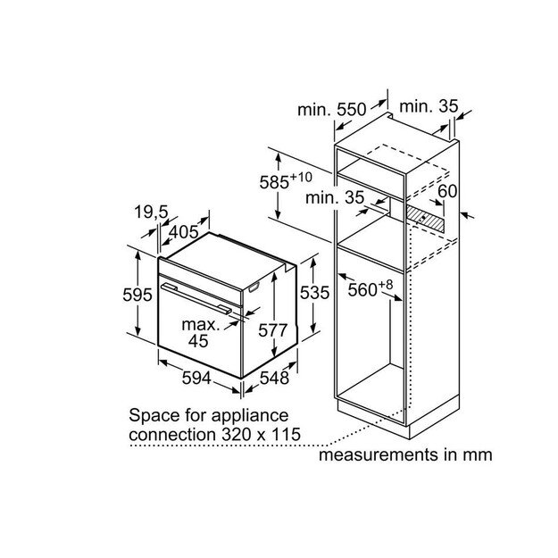 Įmontuojama orkaitė su garų funkcija Bosch HRG7361B1 2