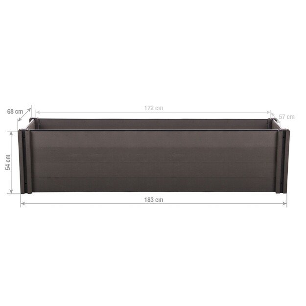 Pakelta lysvė G21 Crop 183 x 68 x 54, WPC, juodmedis, 63900240 2