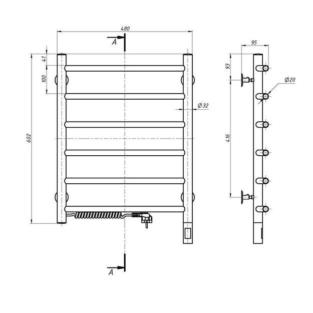 Elektrinis rank&scaron;luosčių džiovintuvas Navin Kamelia 480*600 Sensor su laikmačiu, 10-007133-4860, (lai 1