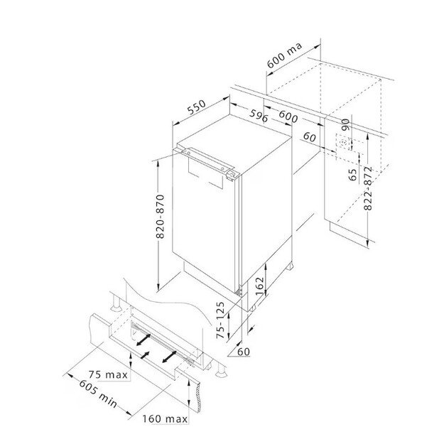 Įmontuojamas &scaron;aldytuvas Candy CMLS68EW 1