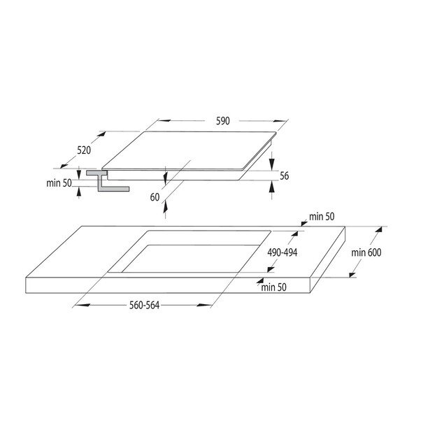 Įmontuojama inducinė kaitlentė Gorenje GI6401BCE 1