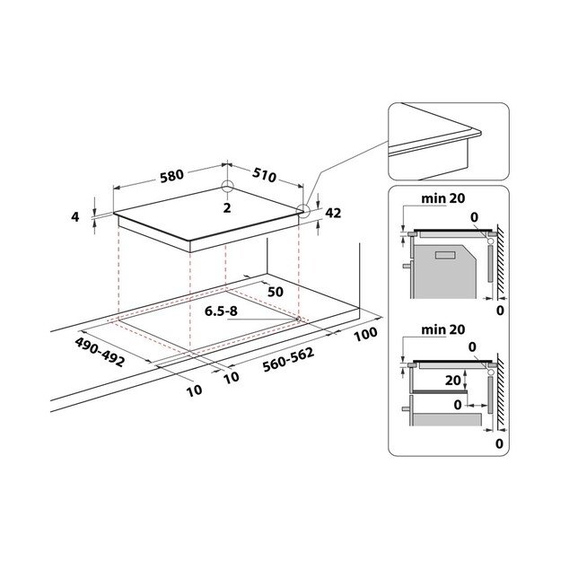 Įmontuojama kaitlentė Whirlpool AKT 8190/BA 4