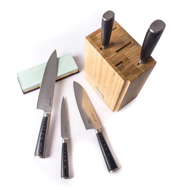 Peilių rinkinys G21 Damascus Premium 6002299 5 vnt. + galąstuvas 3