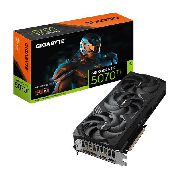 Graphics Card|GIGABYTE|NVIDIA GeForce RTX 5070 Ti|16 GB|GDDR7|256 bit|PCIE 5.0 16x|Triple slot Fansink|1xHDMI|3xDisplayPort|GV-N507TWF3OC-16GD1.0