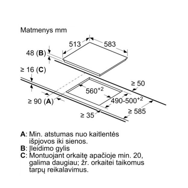Įmontuojama kaitlentė Bosch PKE645CA2E 1