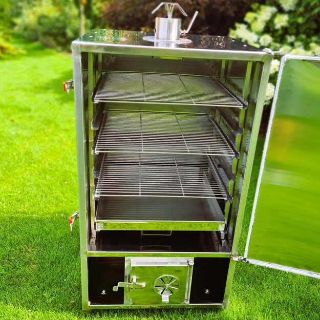 Rūkykla su ratukais ROYAL GRILL 200L INOX nerūd. plieno+DOVANOS 8