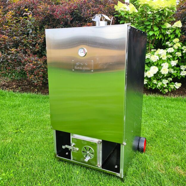 Rūkykla su ratukais ROYAL GRILL 200L INOX nerūd. plieno+DOVANOS 7