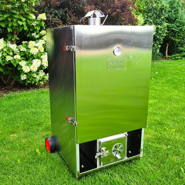 Rūkykla su ratukais ROYAL GRILL 200L INOX nerūd. plieno+DOVANOS