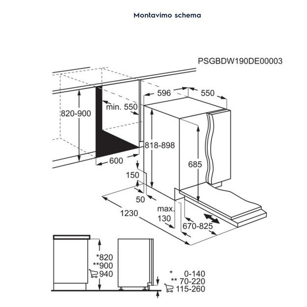 Įmontuojama indaplovė Electrolux 600, GlassCare, EES68600L 4