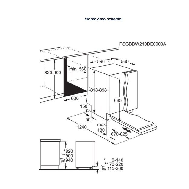 Įmontuojama indaplovė Electrolux 600, GlassCare, EES68600L 5