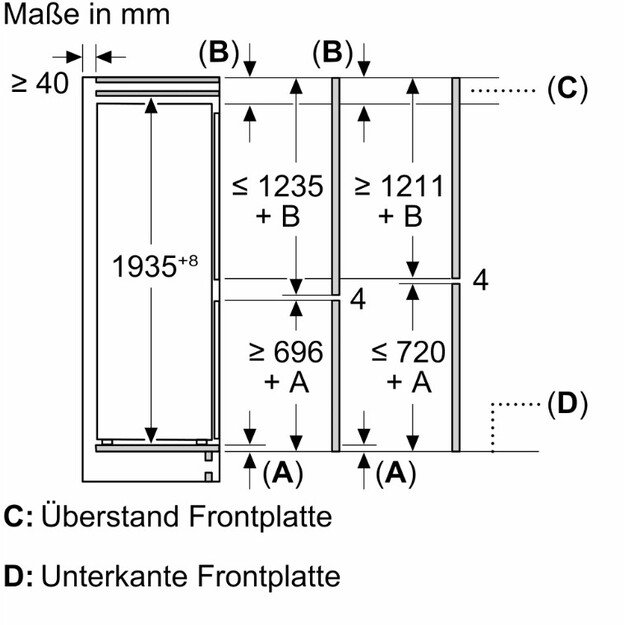 Įmontuojamas šaldytuvas SIEMENS iQ300, KB96NVFE0 1