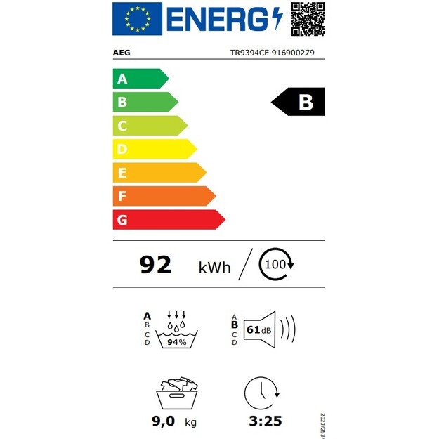 Džiovyklė AEG TR9394CE 5