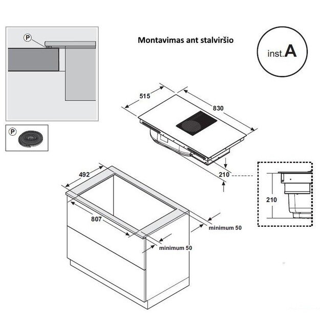 Indukcinė kaitlentė su integruotu gartraukiu Elica NIKOLATESLA Prime S BL/A/83 7