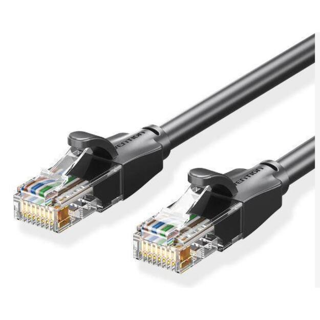 PATCH CABLE CAT.6 UTP/0.5M BLACK IBEBD VENTION