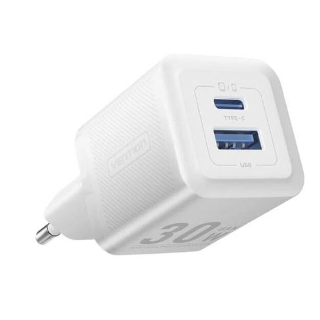 MOBILE CHARGER WALL 30W USB/2P WHITE FEQW0-EU VENTION