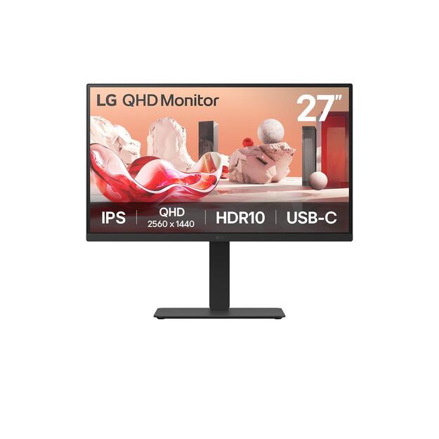 LCD Monitor|LG|27BA75QB-B|27 |Panel IPS|2560x1440|16:9|100Hz|Matte|Speakers|Swivel|Pivot|Height adjustable|Tilt|Colour Black|27BA75QB-B