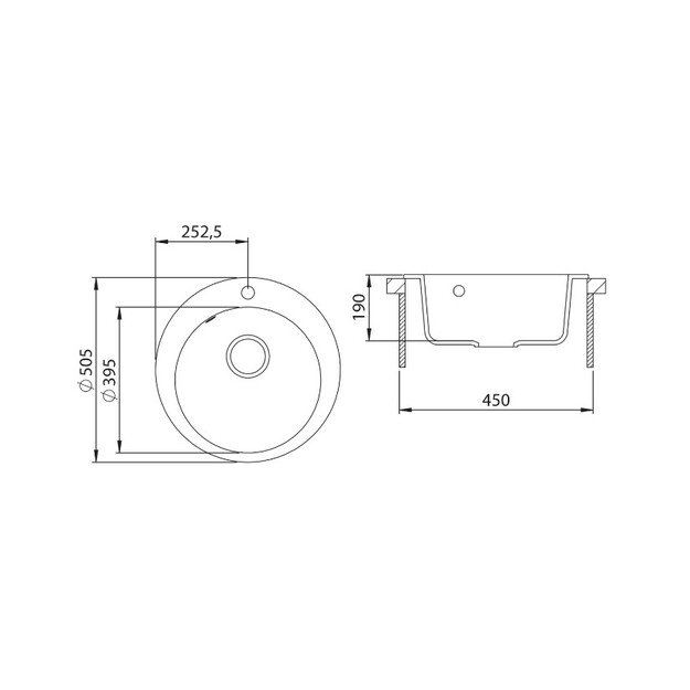 Komplektas: virtuvės plautuvė, maišytuvas ir lentelė HELIKA SR100-114W+5523E2-001+SR-416.300 (sapele 1