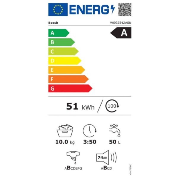 Skalbimo mašina Bosch WGG254ZASN, 10 kg 1