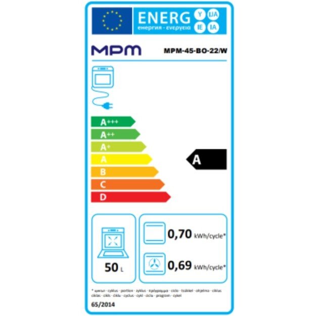 Įmontuojama orkaitė MPM MPM-45-BO-22/W 2