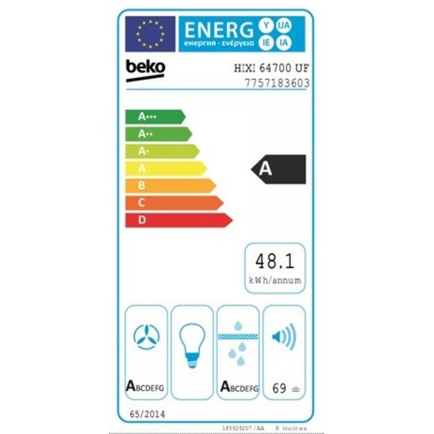Indukcinė kaitlentė su integruotu gartraukiu Beko HIXI 64700 UF 2