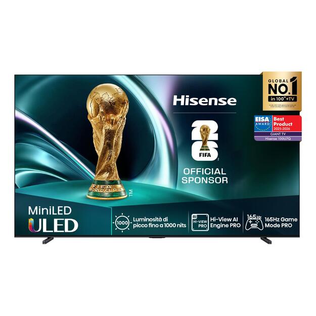 TV Set|HISENSE|100  |4K Ultra HD|3840 x 2160 pixels|Flat|16:9|ULED|100U7Q