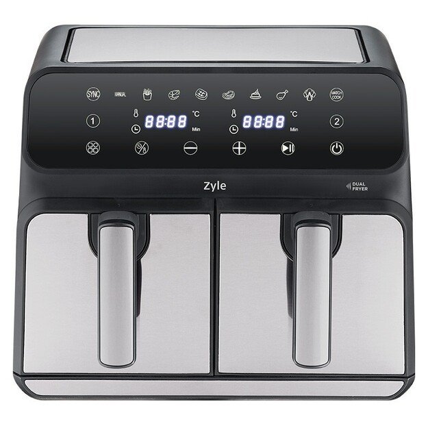 Kar&scaron;to oro gruzdintuvė Zyle, ZY802DAF, 8 l, su dvejais kepimo krep&scaron;eliais