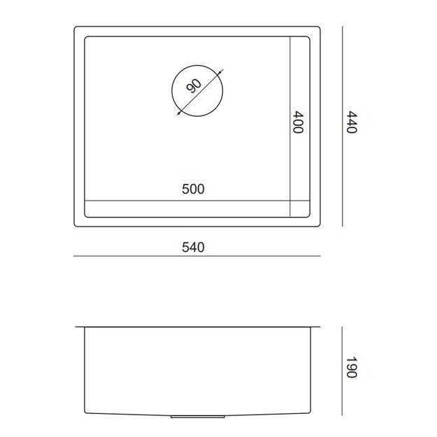 I&scaron; apačios montuojama plautuvė Quadron ANTHONY 540x440x190, MF5444BS_U 1