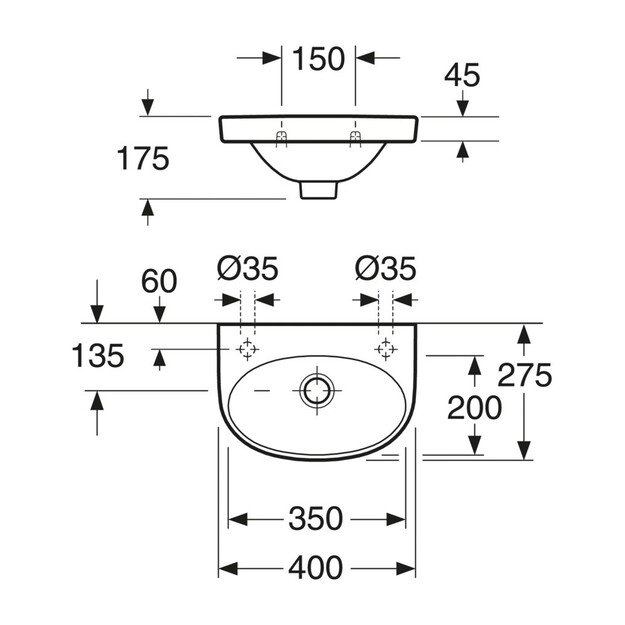 Praustuvas Gustavsberg Nautic 40, 55409L01 1
