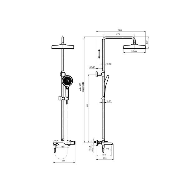 Du&scaron;o komplektas Rubineta Rainfall + CosyThermo-10 (SW), 625148 3