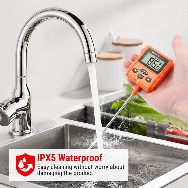 Skaitmeninis aliejaus ir saldainių termometras su zondu ThermoPro TP511 2