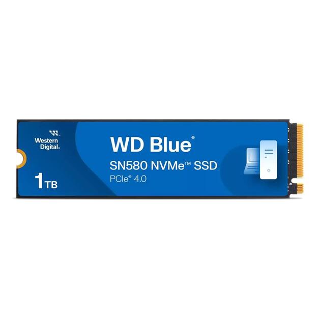 SSD|WESTERN DIGITAL|600xTBW rating|Read speed 4150 MB/s|Write speed 4150 MB/s|NVMe Yes|PCI Express 4.0|M.2|1000 GB|Blue SN580|WDS100T3B1E-00CHF0