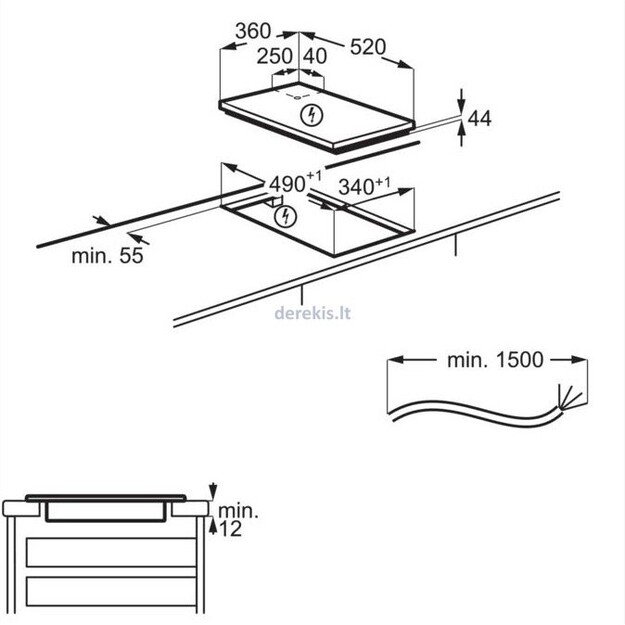 Indukcinė kaitlentė AEG IKE42640KB 1