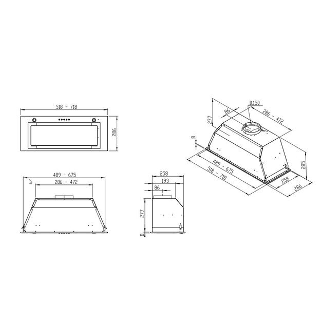 Įmontuojamas gartraukis Allenzi CH111 INOX 52 1