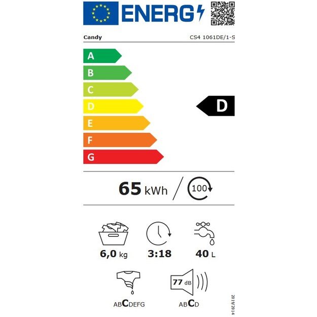Skalbyklė Candy CS4 1061DE/1-S 1