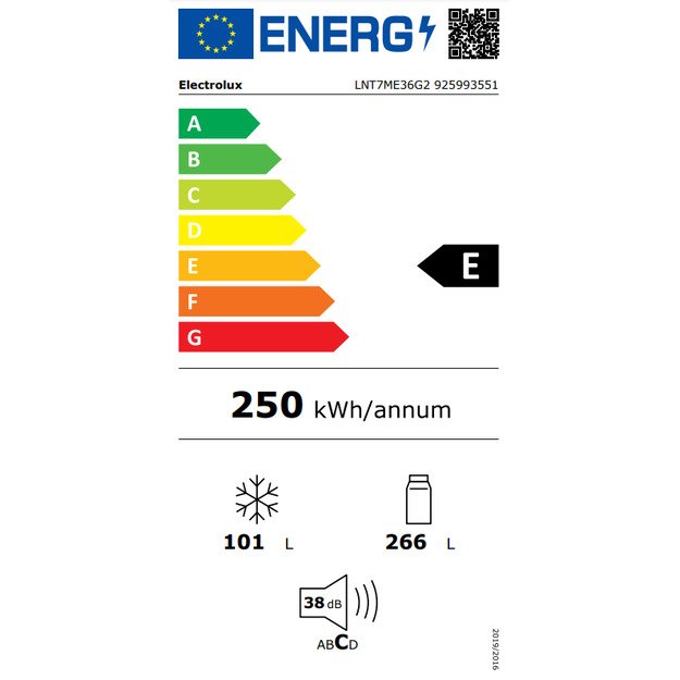 Šaldytuvas ELECTROLUX LNT7ME36G2