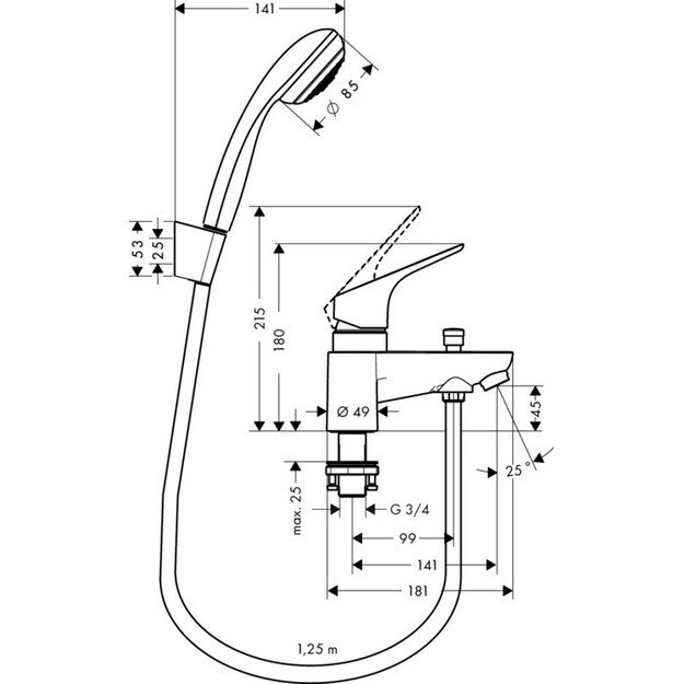 Vonios maišytuvas Hansgrohe Focus 31521000