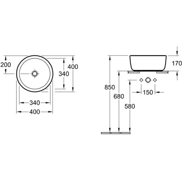 Praustuvas Villeroy&Boch Architectura 400mm 41254001