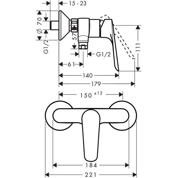 Dušo maišytuvas Hansgrohe Logis E 71602000