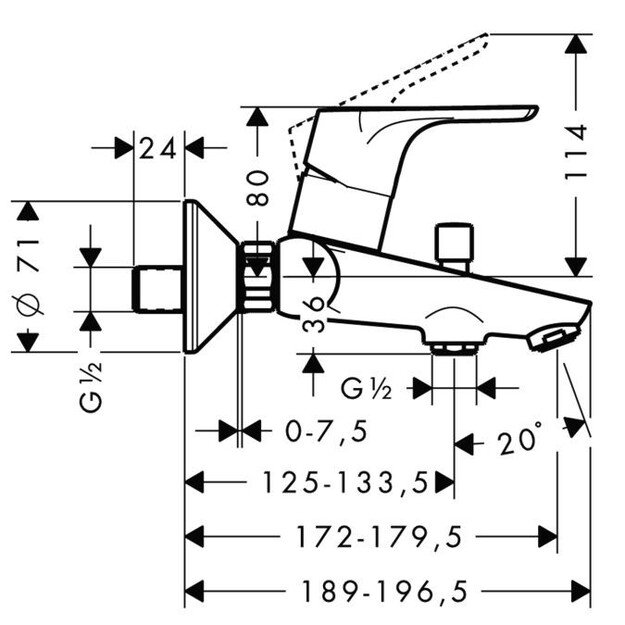 Maišytuvas voniai/dušui Hansgrohe Focus E2 31940000