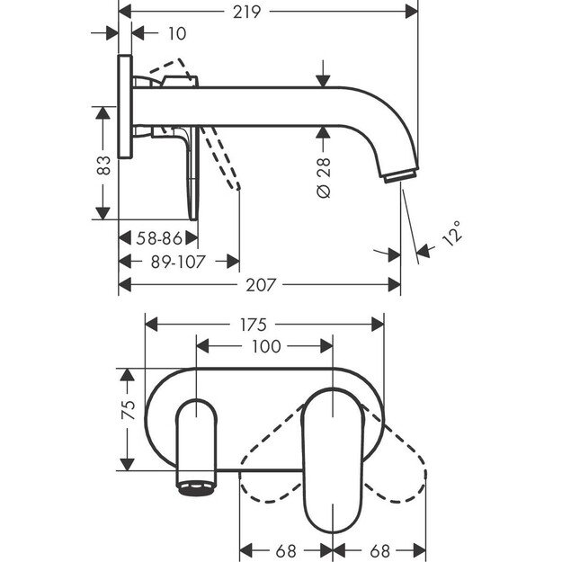 Potinkinis praustuvo maišytuvas Hansgrohe Vernis 71576670