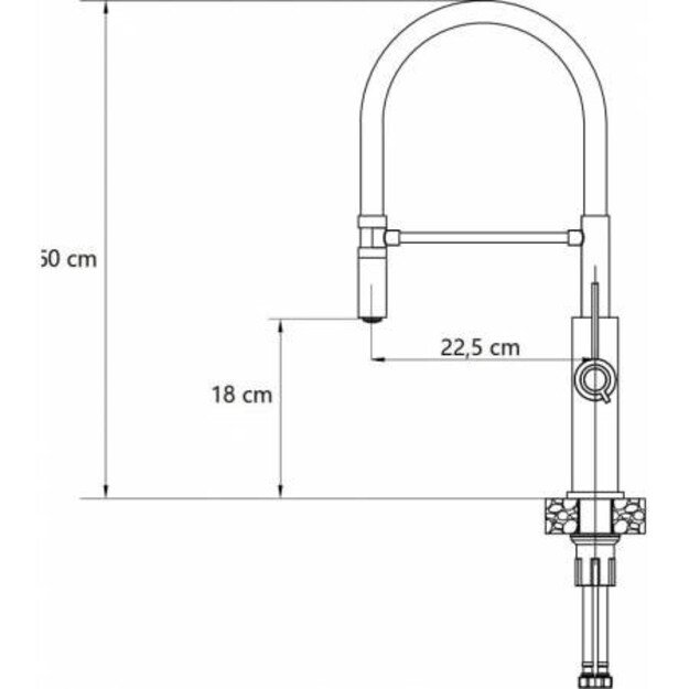 Virtuvinis maišytuvas su lanksčia žarna Quadron GEMMA Q LINE 3623501_BSBL, plieno