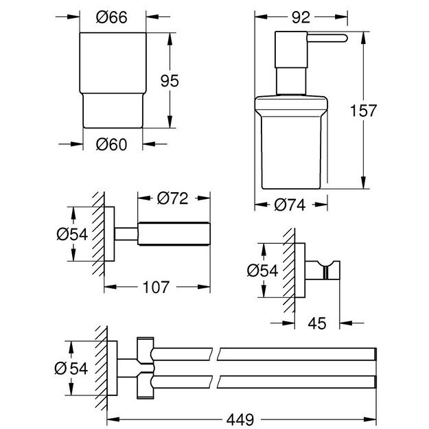 GROHE 40846001 Essentials Master bathroom accessories set 4-in-1