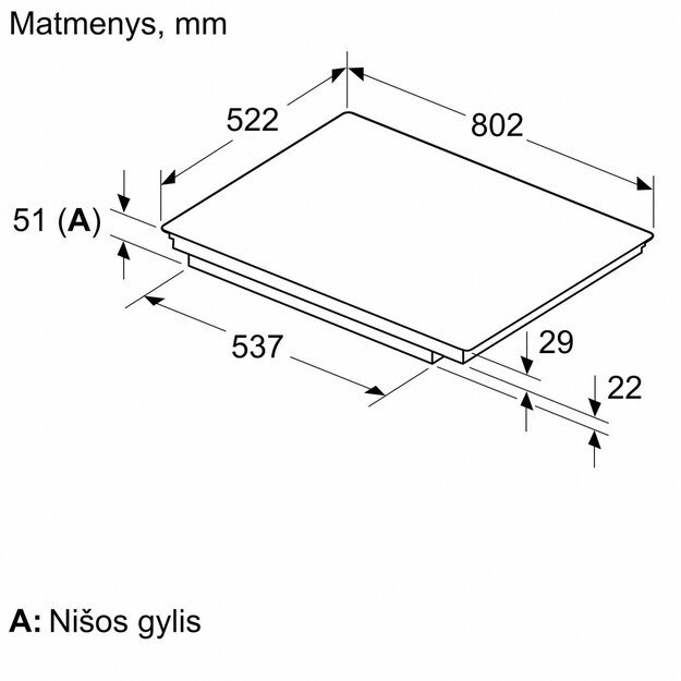 Įmontuojama indukcinė kaitlentė Bosch PXE831HC1E, be rėmelio