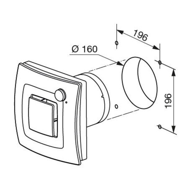 Ventiliatorius SOLER ampPALAU SILENT DUAL 300 su judesio ir drėgmės jutikliu 5210641100