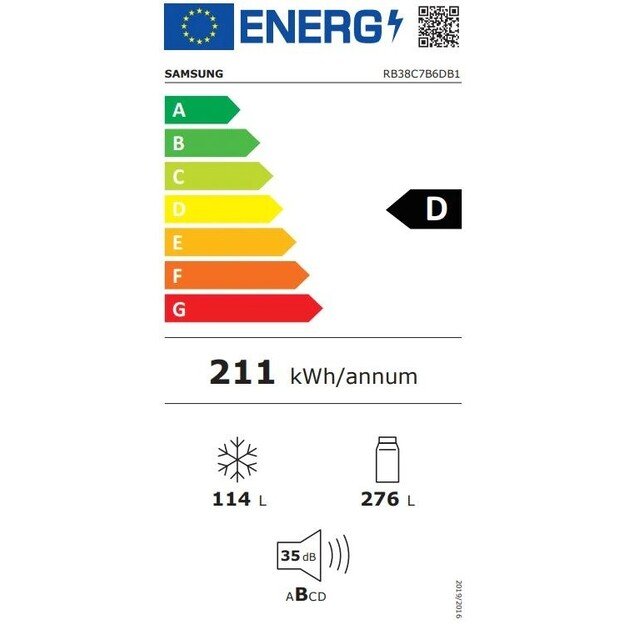 Šaldytuvas Samsung RB38T607BB1/EF